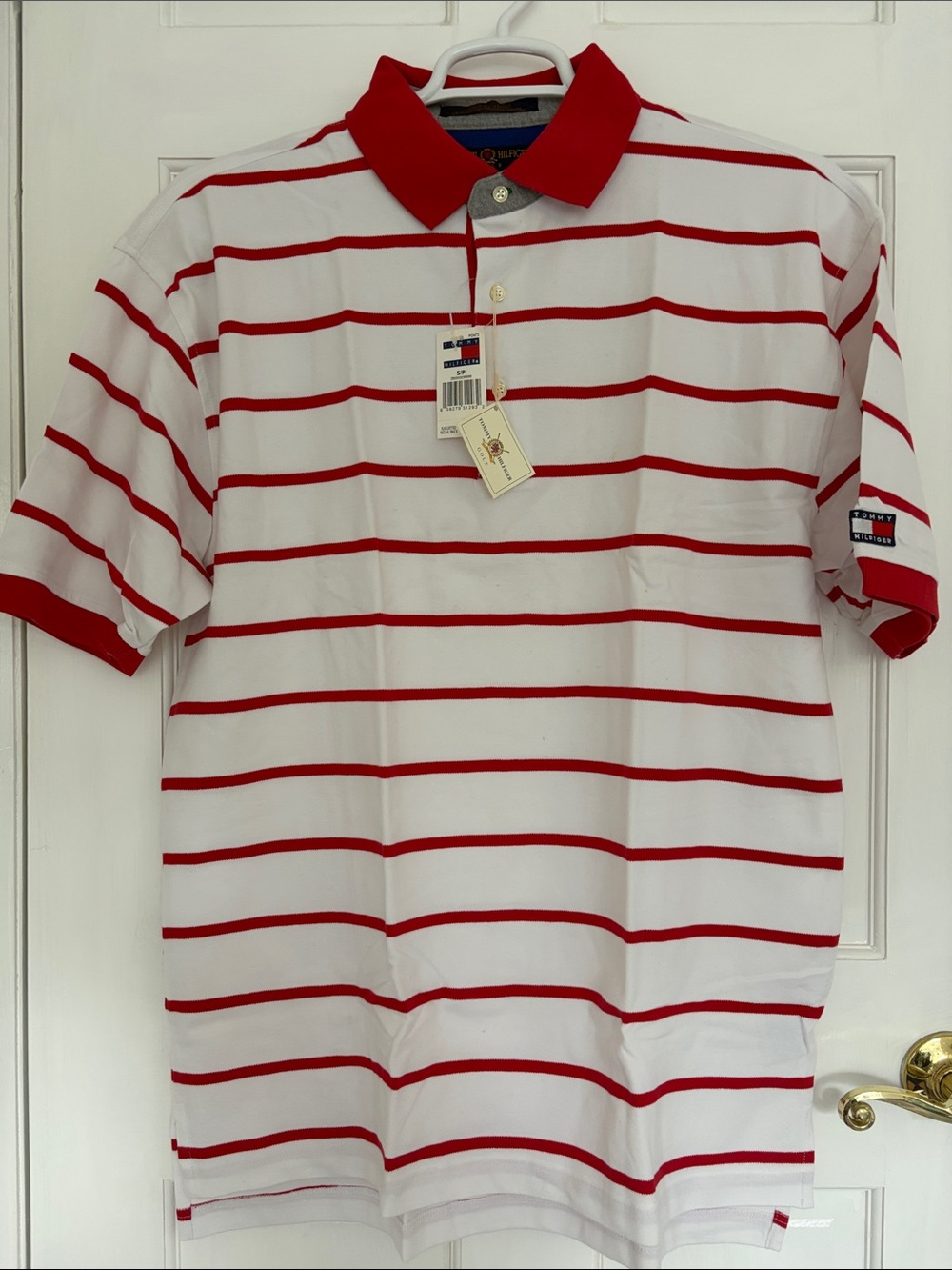 Tommy Hilfiger White Polo with Red Stripes